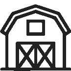 agriculture barn icon in dark grey