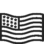 american flag icon in dark grey